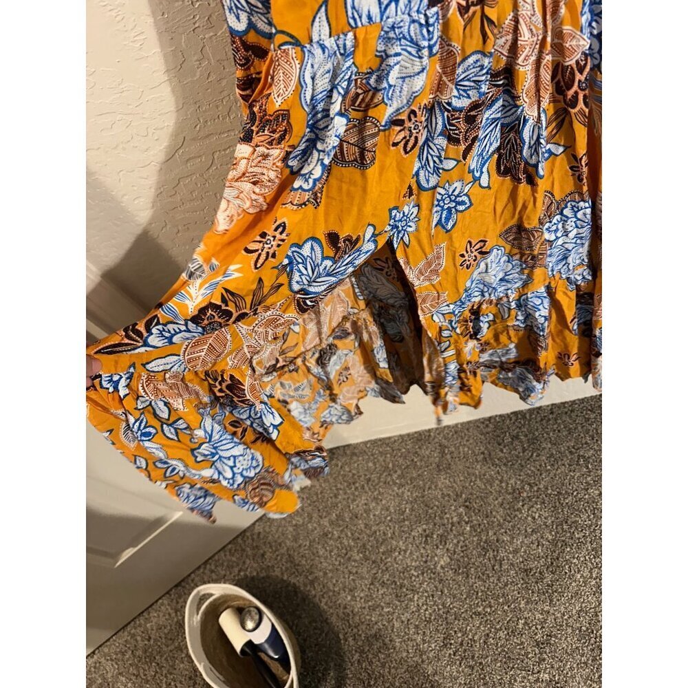 Anthropologie Y Abel the Label Mango Magic Floral Paisley Yellow Boho Maxi Dress - Picture 10 of 11